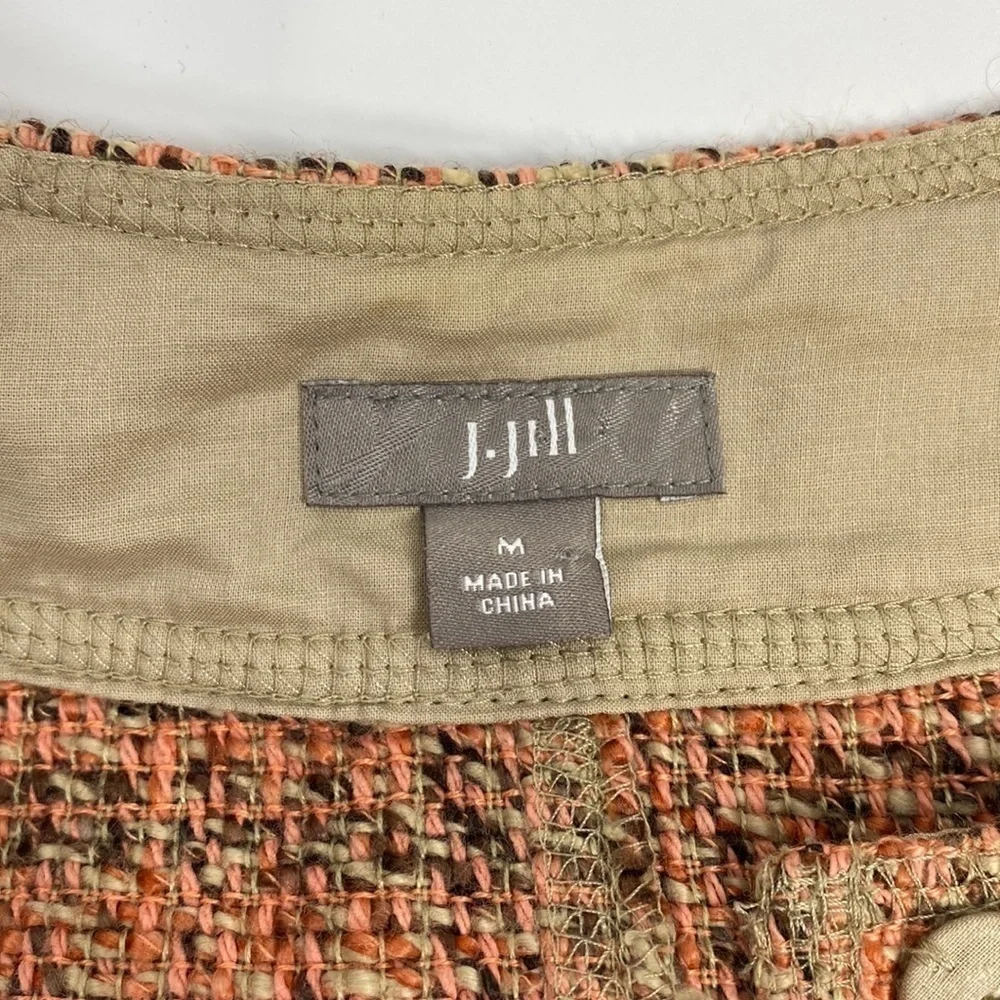 J.Jill Pink Snap Tweed Blazer Jacket Size Medium